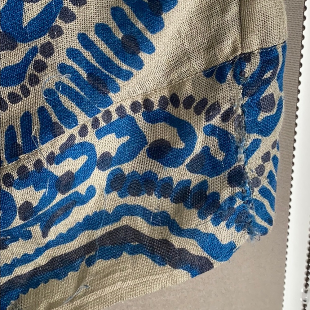 L.A.M.B. Blue and Cream Printed Short Sleeve Top - Picture 5 of 7
